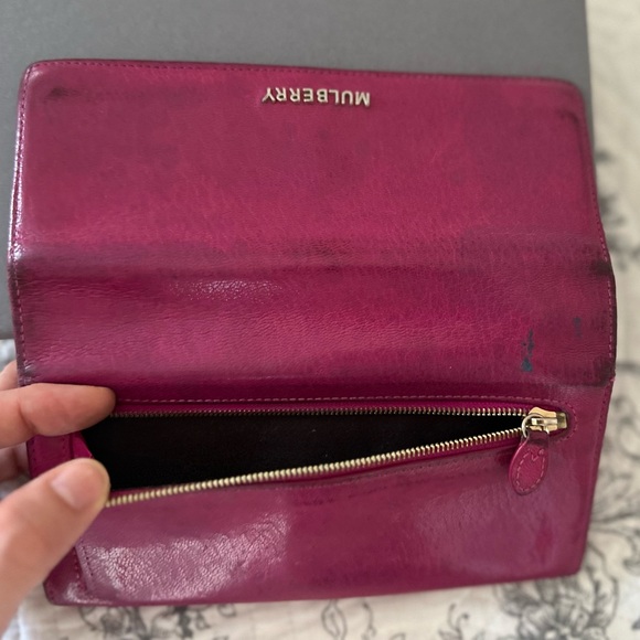 Pre-loved Mulberry Continental long wallet in hot pink - Picture 8 of 13